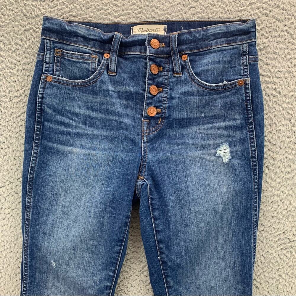 Madewell 10" High-Rise Skinny Button-Front Drop-Hem Women's Jeans  -  Size:  26 - Picture 2 of 16